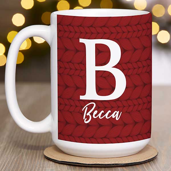 Christmas Sweater Monogram Personalized Coffee Mug - 28440
