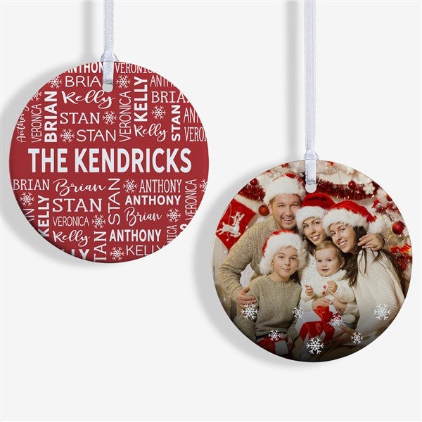 Red & White Personalized Family Christmas Ornaments - 28444
