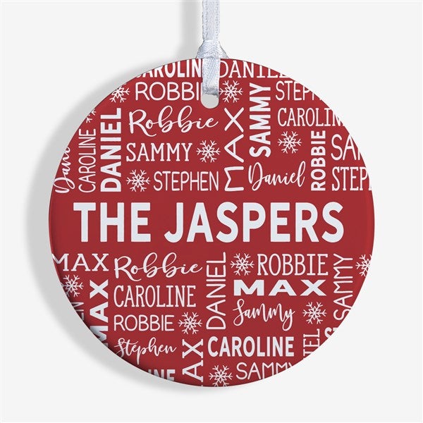 Red & White Personalized Family Christmas Ornaments - 28444