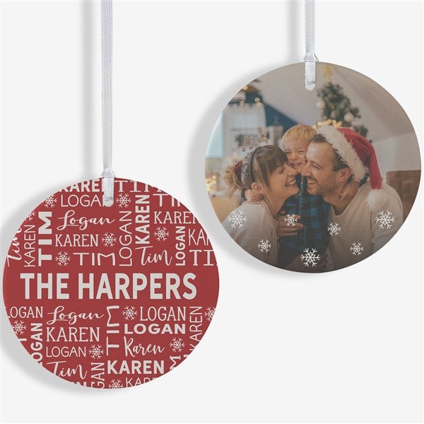 Red & White Personalized Family Christmas Ornaments - 28444