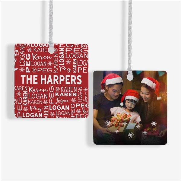 Red & White Personalized Family Christmas Ornaments - 28444