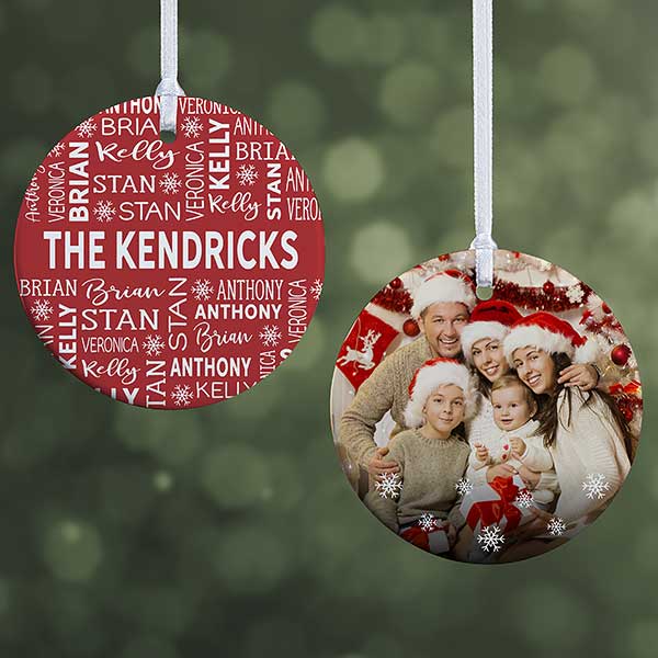 Red & White Personalized Family Christmas Ornaments - 28444