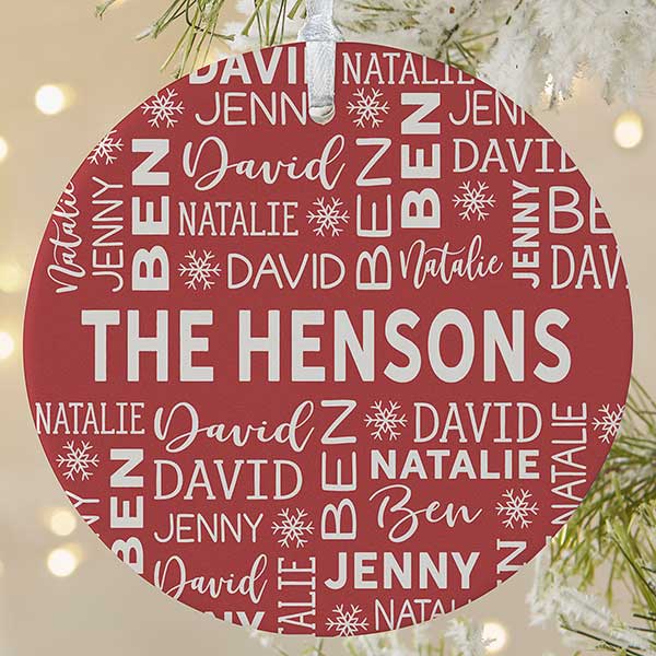 Red & White Personalized Family Christmas Ornaments - 28444