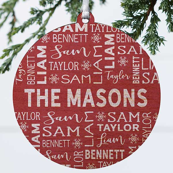 Red & White Personalized Family Christmas Ornaments - 28444