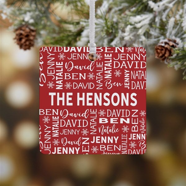 Red & White Personalized Family Christmas Ornaments - 28444
