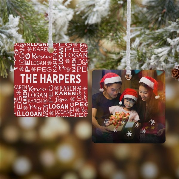 Red & White Personalized Family Christmas Ornaments - 28444