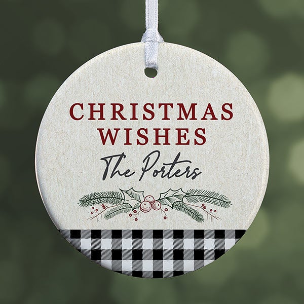 Festive Foliage Personalized Christmas Ornaments - 28447