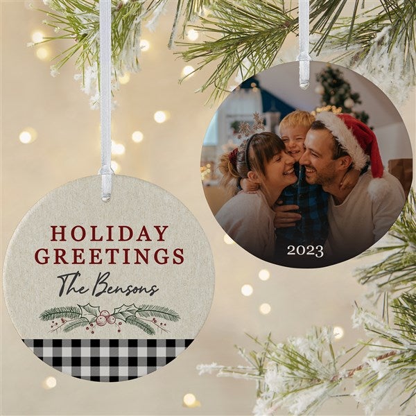 Festive Foliage Personalized Christmas Ornaments - 28447