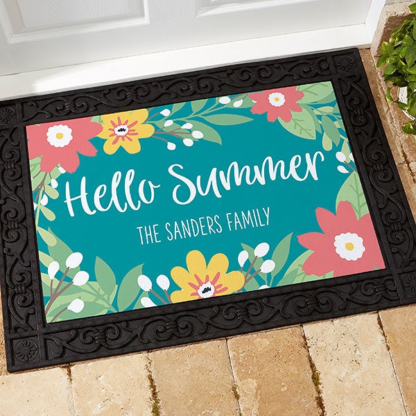 Summer Florals Personalized Summer Doormats