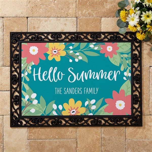 Summer Florals Personalized Summer Doormats - 28455