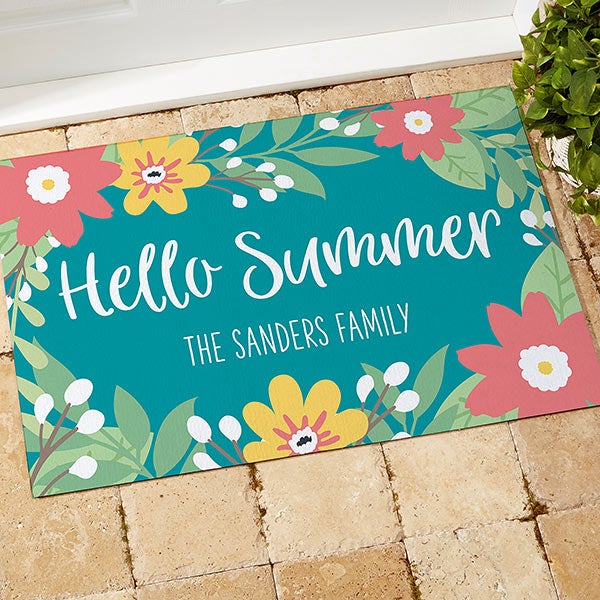 Summer Florals Personalized Summer Doormats
