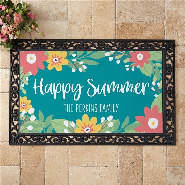 Summer Florals Personalized Summer Doormats - 28455