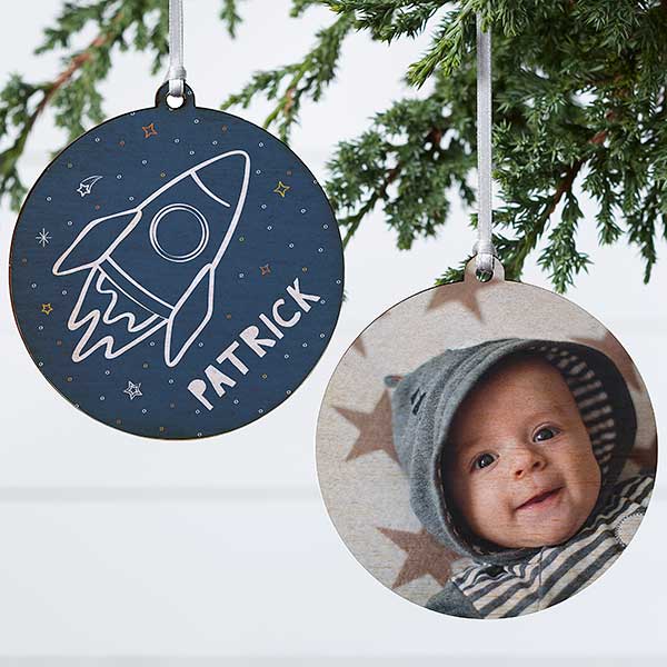 Rocket Ship Personalized Kids Ornaments - 28458