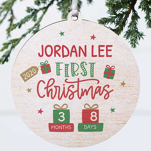 baby's first christmas cross stitch ornament