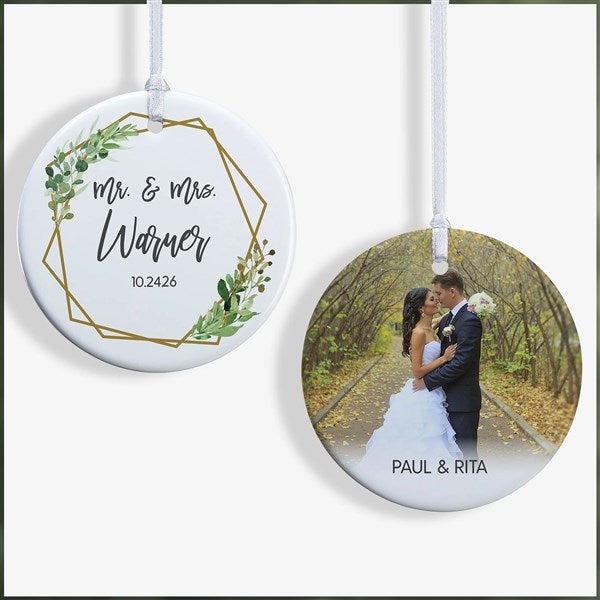 Geo Prism Wedding Personalized Ornaments - 28465