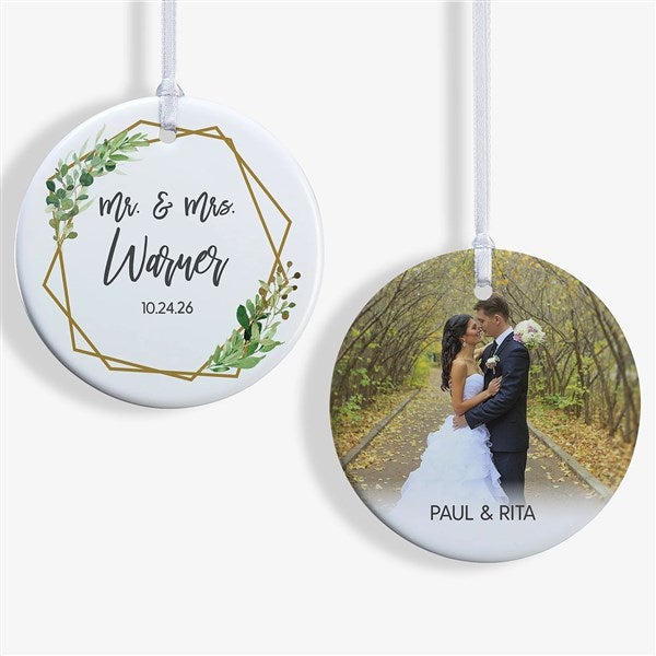 Geo Prism Wedding Personalized Ornaments - 28465
