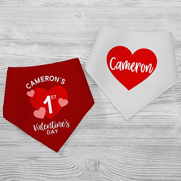 First Valentine's Day Personalized Baby Bibs - 28470