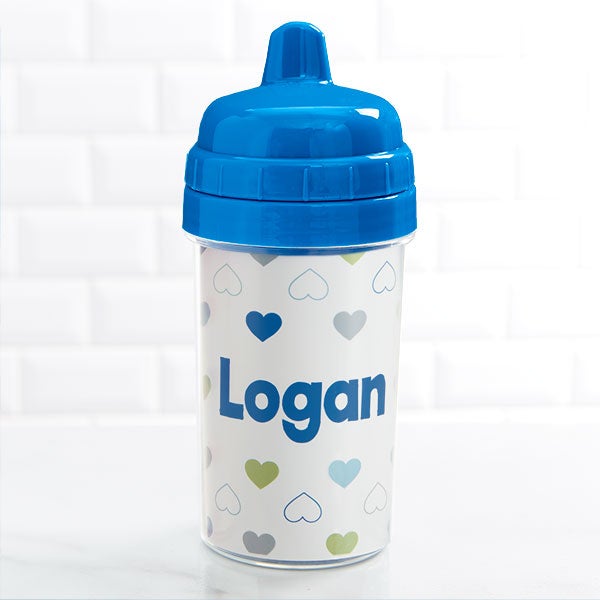 Hearts Personalized Toddler 10 oz Sippy Cups - 28474