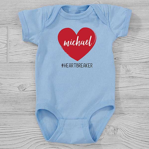 Scripty Heart Personalized Valentine's Day Baby Clothing - 28478