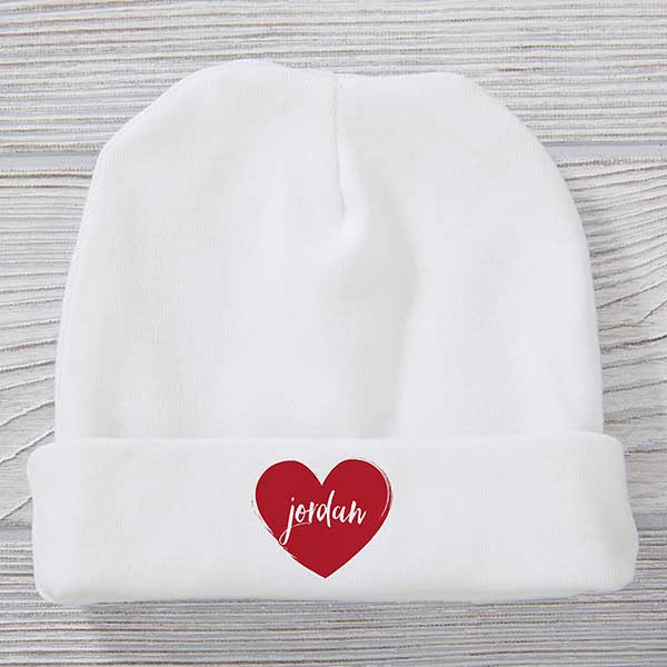 Scripty Heart Personalized Valentine's Day Baby Hat - 28481