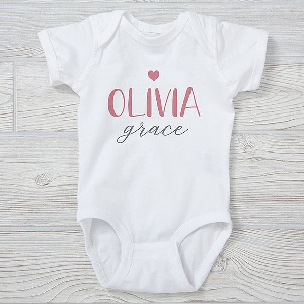 Baby Girl or Boy Bodysuit Custom Baby Name Onesie® Baby Name with Initial Personalized Onesie® Unique Baby Design Onesie® New Baby