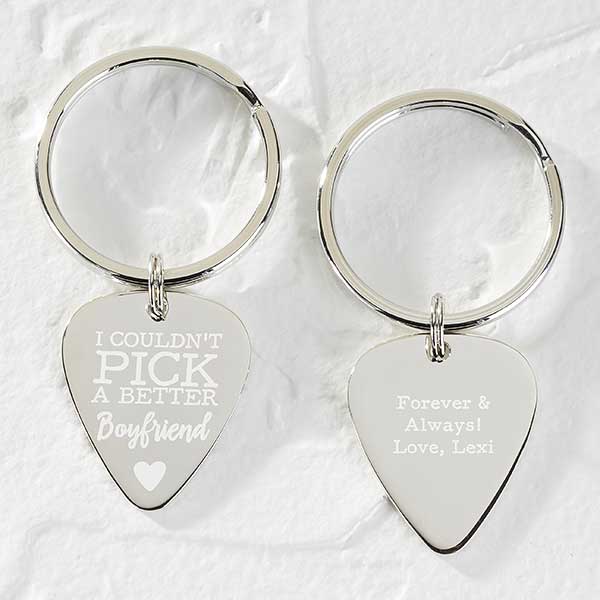 Couldn't Pick A Better Husband Personalized Guitar Pick Keychain - 28495