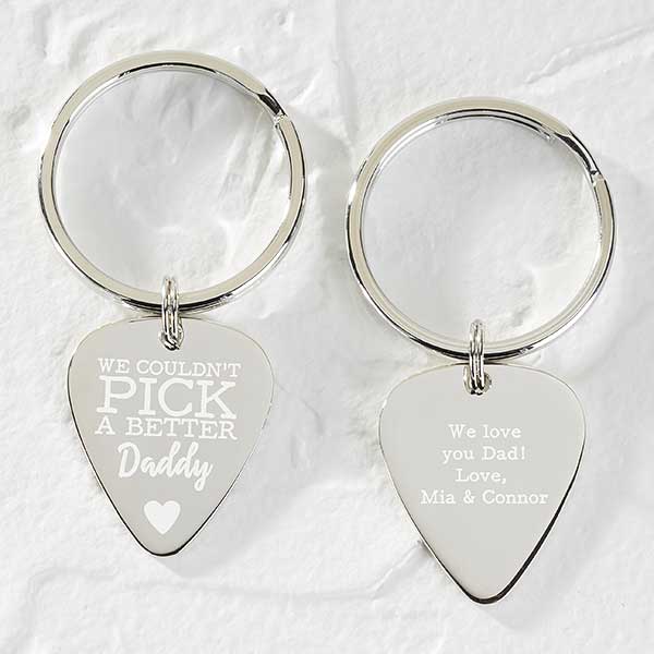 Couldn't Pick A Better Dad Personalized Guitar Pick Keychain - 28496