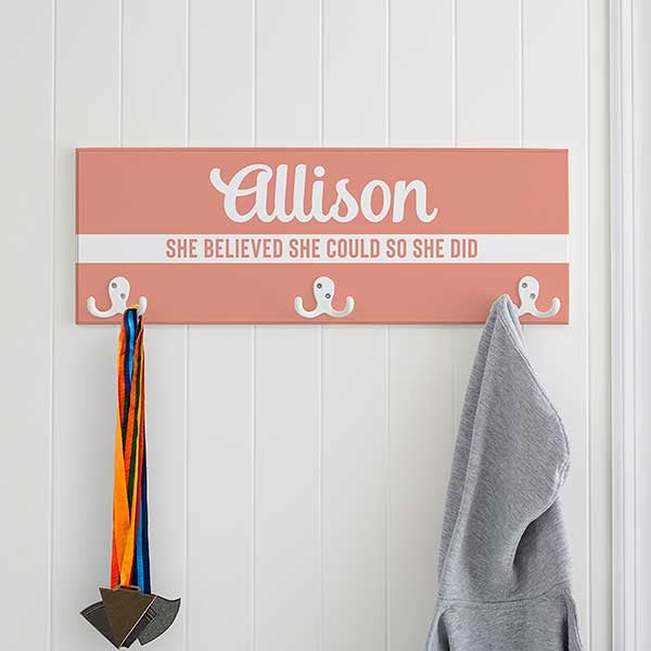 Color Medley Personalized Medal Display Rack for Girls - 28498