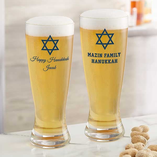 Choose Your Icon Personalized Hanukkah Beer Glasses - 28500