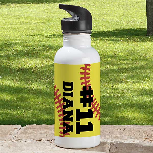 Softball Personalized 20 oz. Water Bottle for Kids - 28537