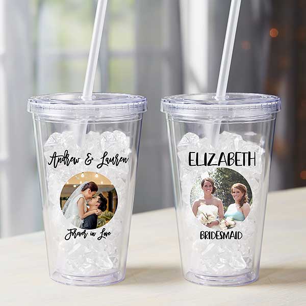 Personalised Glass Tumbler With Straw, Frosted Tumbler, Clear Tumbler 
