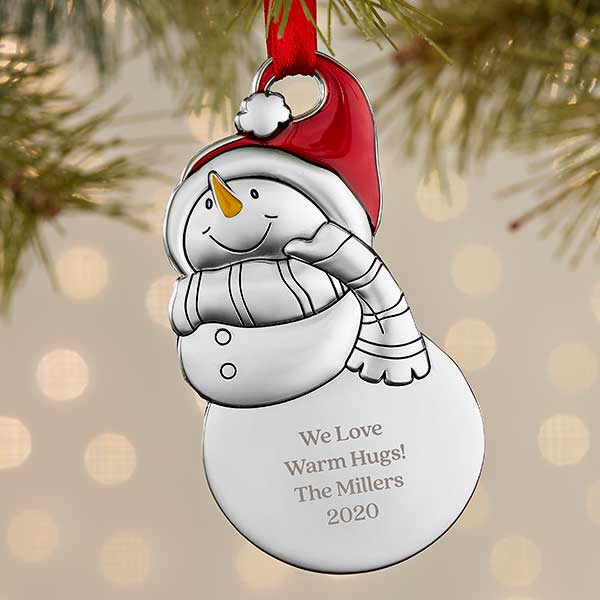 First Christmas Wedding Ornament Personalized Christmas Ornament Custom Engraved Ornament Engraved Snowman Christmas Ornament