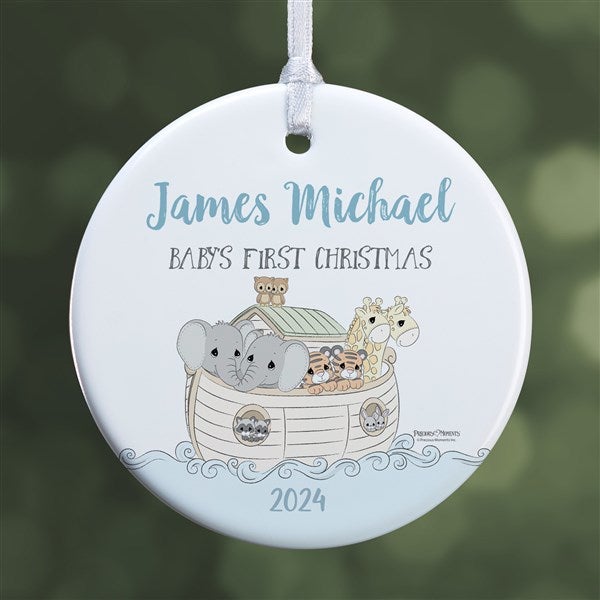 Precious Moments Noah's Ark Personalized Baby Boy Christmas Ornament - 28562