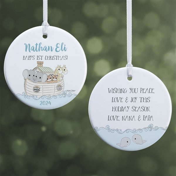 Precious Moments Noah's Ark Personalized Baby Boy Christmas Ornament - 28562