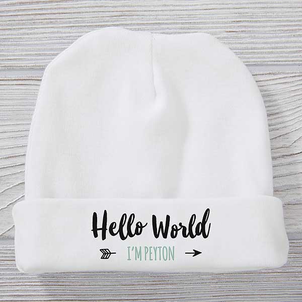 Christening Name Embroidered Baby Beanie Hat Gift Personalised