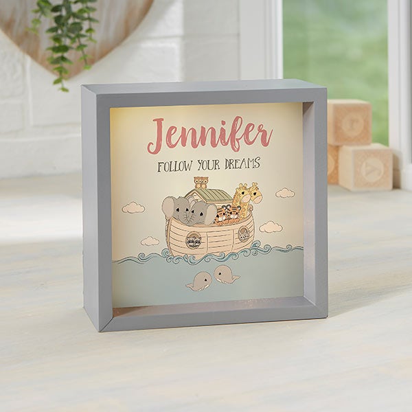 Precious Moments Noah's Ark Personalized LED Light Shadow Box - 28575