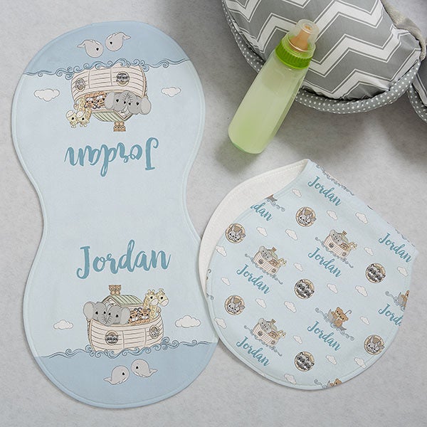 Precious Moments Noah's Ark Personalized Burp Cloths - 28576