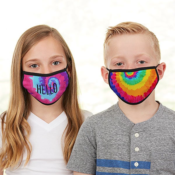 Tie Dye Fun Personalized Kids Face Mask - 28588