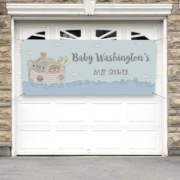 Precious Moments Noah's Ark Personalized Baby Shower Banner - 28624