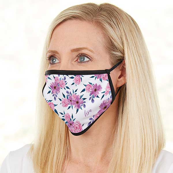Feminine Florals Personalized Adult Face Mask - 28636