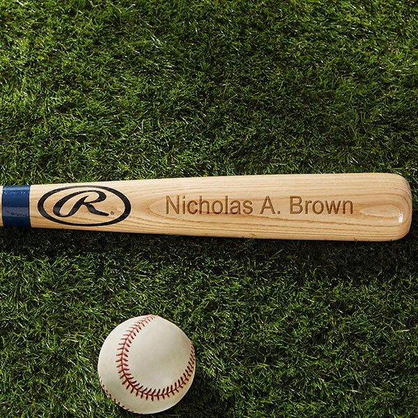 Mini Wood Baseball Bats with Personalized Engraving