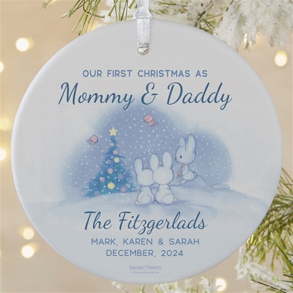 Precious Moments Mommy & Daddy's First Christmas Personalized Ornament - 28677
