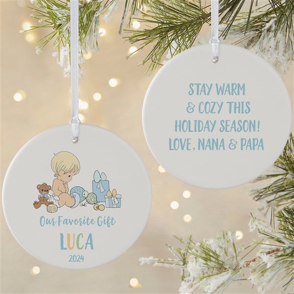 Precious Moments Our Favorite Gift Personalized Baby Boy Ornaments - 28698
