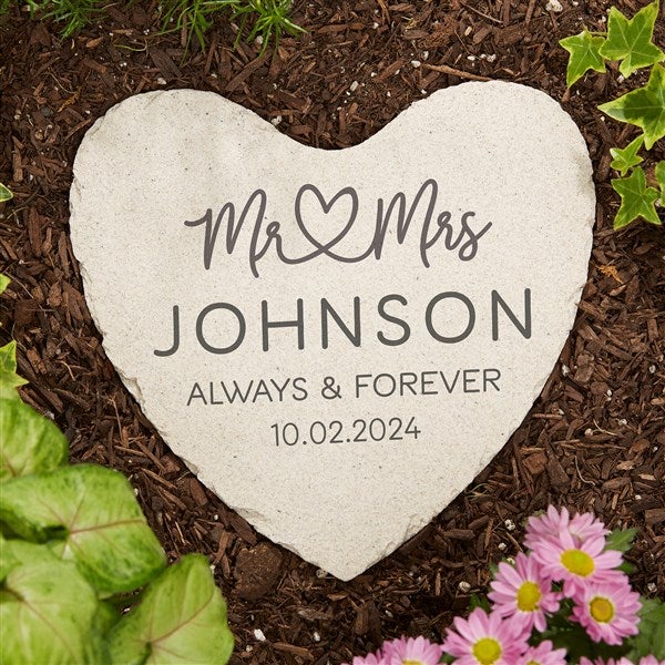Infinite Love Personalized Wedding Heart Garden Stone - 28719