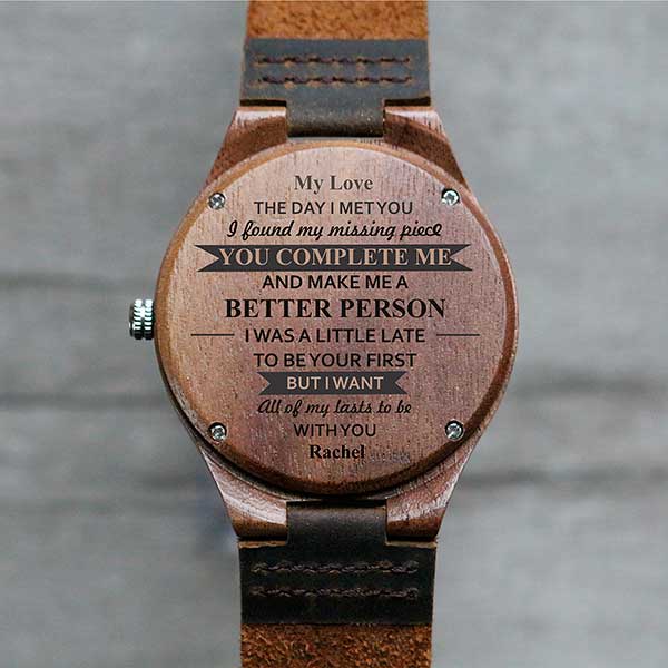 All My Lasts Engraved Walnut Wood Watch - 28728D