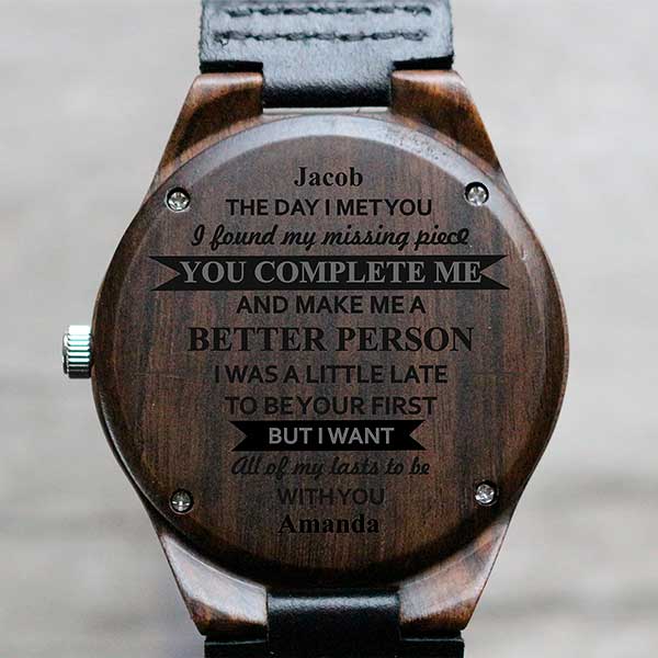 All My Lasts Engraved Sandalwood Watch - 28729D