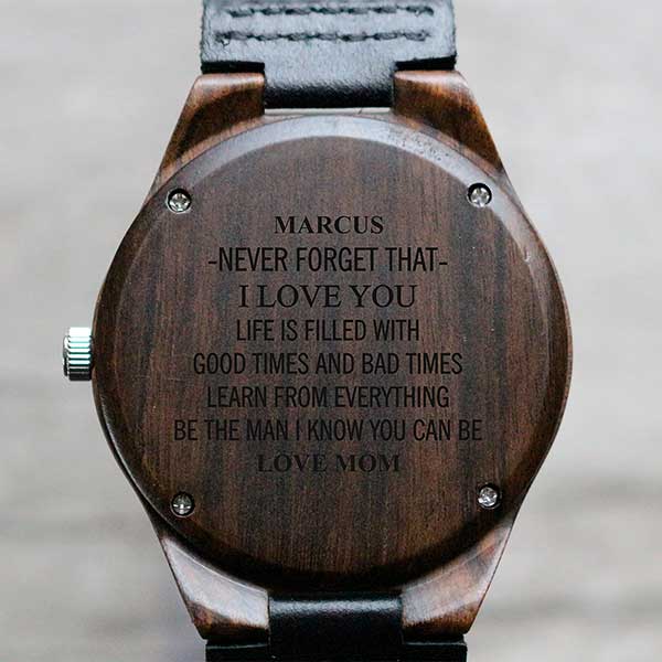 To My Son Engraved Sandalwood Watch - 28731D