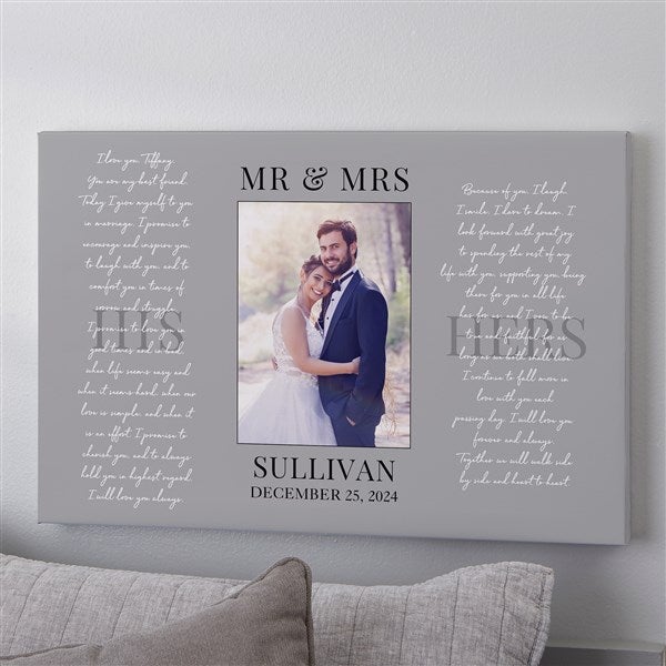 Wedding Vows Personalized Photo Canvas Prints - 28740