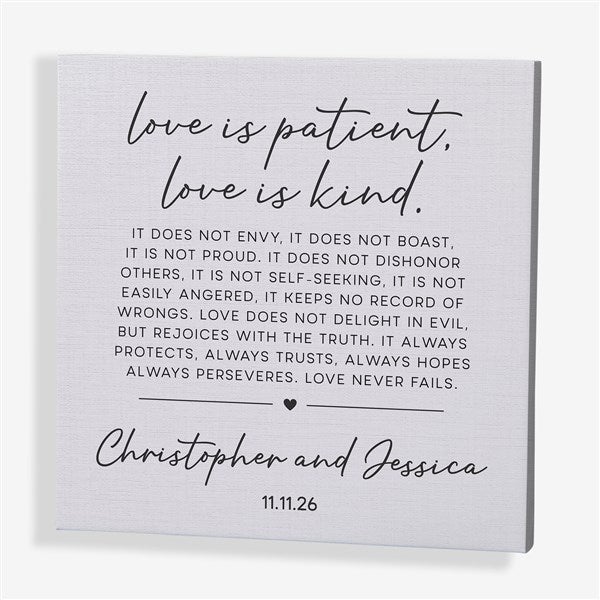 Love Is Patient Personalized Wedding Canvas Prints - 28742