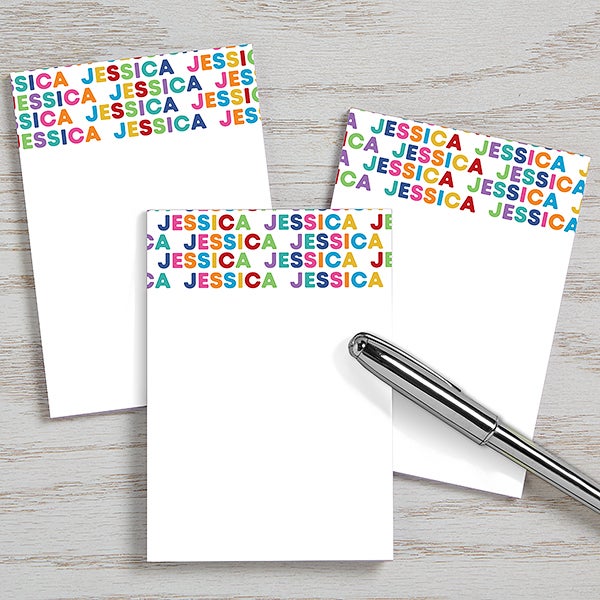 Vibrant Name Personalized Mini Notepads - Set of 3 - 28761